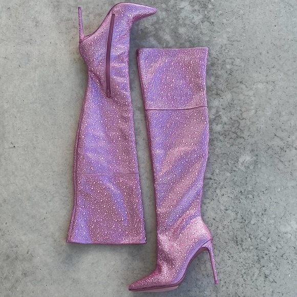 Steve Madden Shoes - Steve Madden Rhinestone Knee High Boots Women’s 7.5